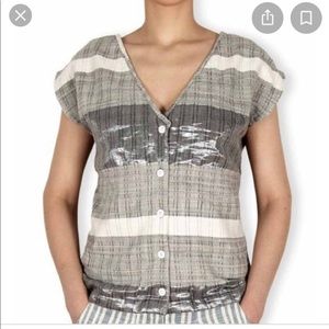 Ace and Jig silver button blouse